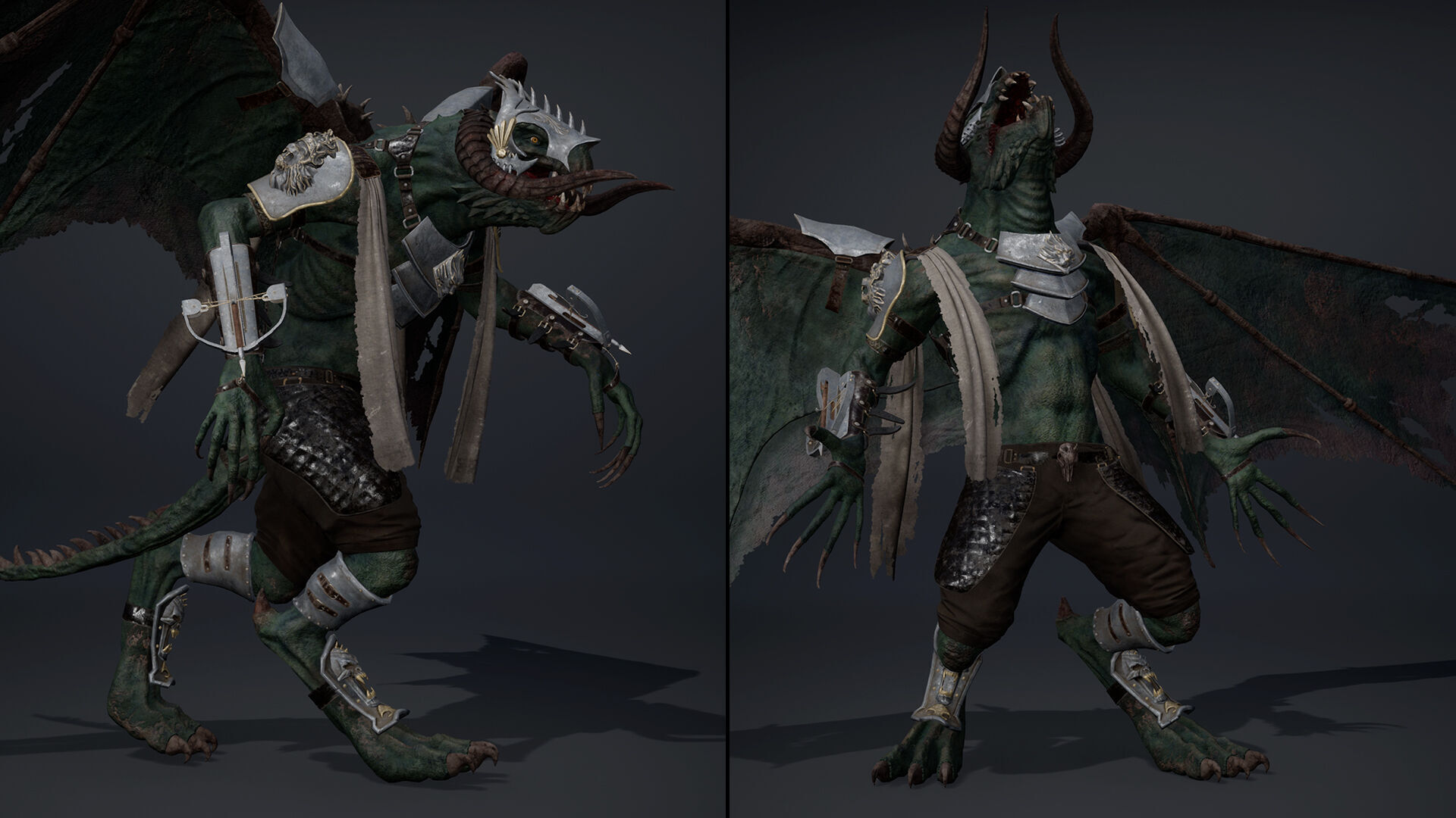 Ghost Spearman ArmWing Low-poly 3D model_20