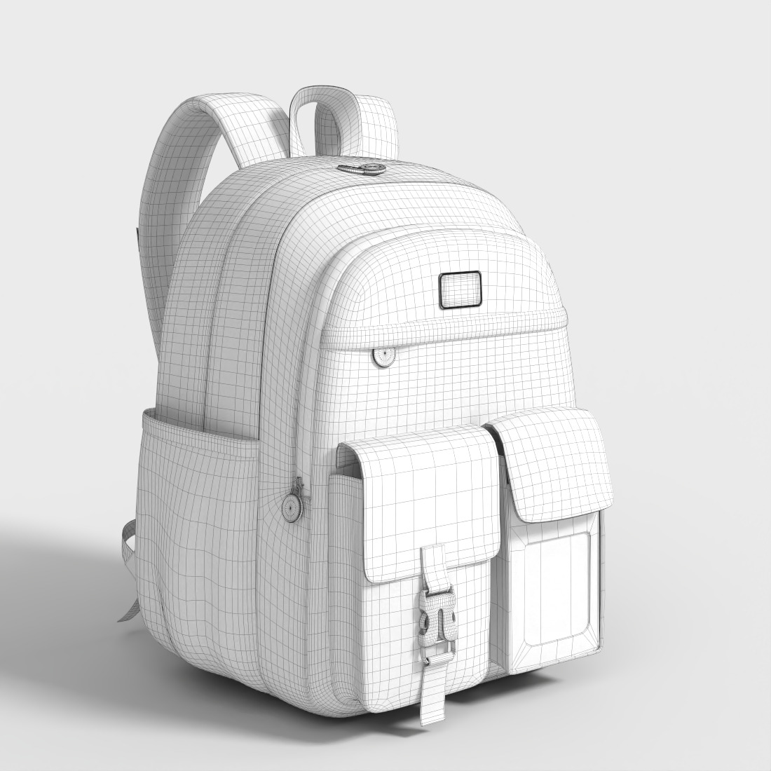 GIRLS SCHOOL BACKPACK Low-poly 3D model_9
