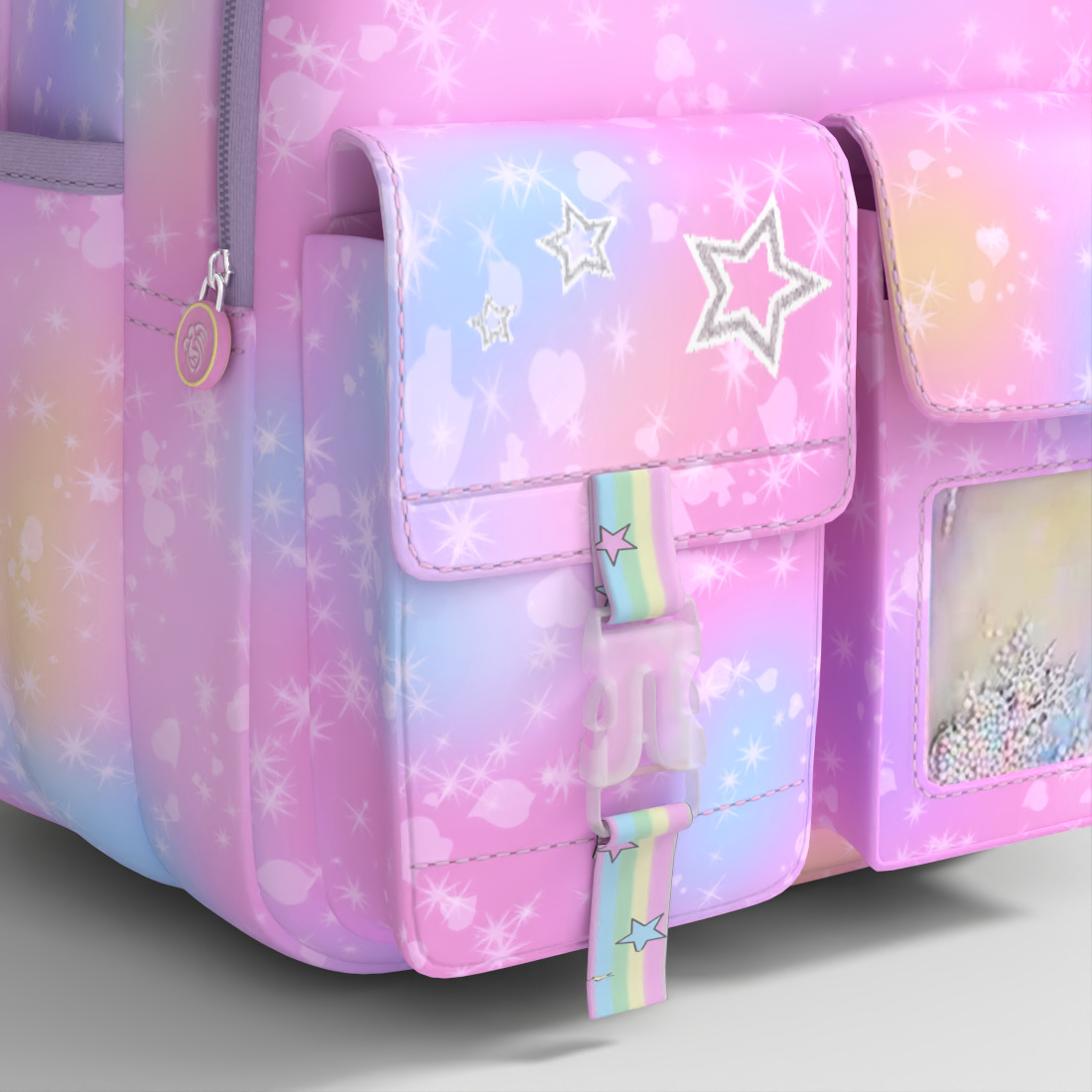 GIRLS SCHOOL BACKPACK Low-poly 3D model_5
