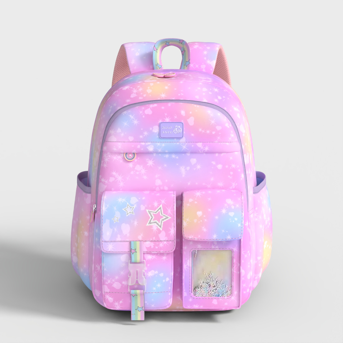 GIRLS SCHOOL BACKPACK Low-poly 3D model_1