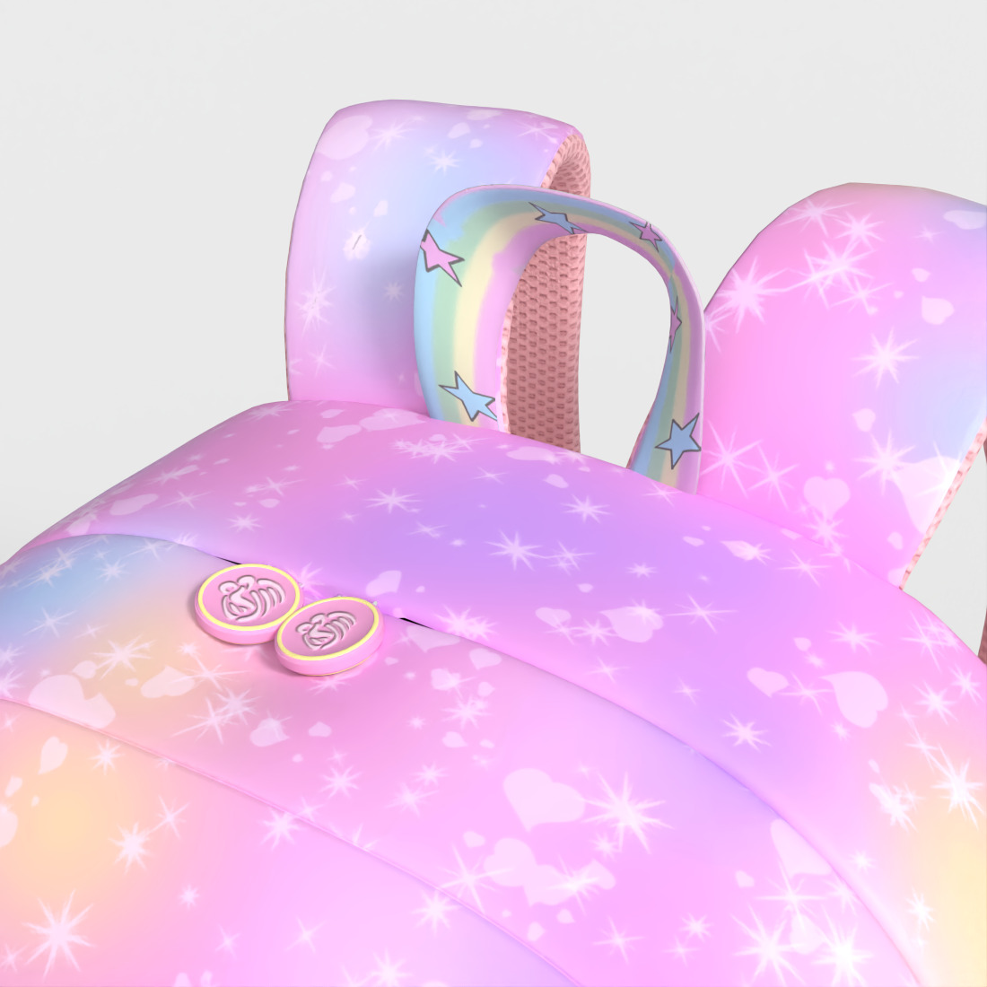 GIRLS SCHOOL BACKPACK Low-poly 3D model_6