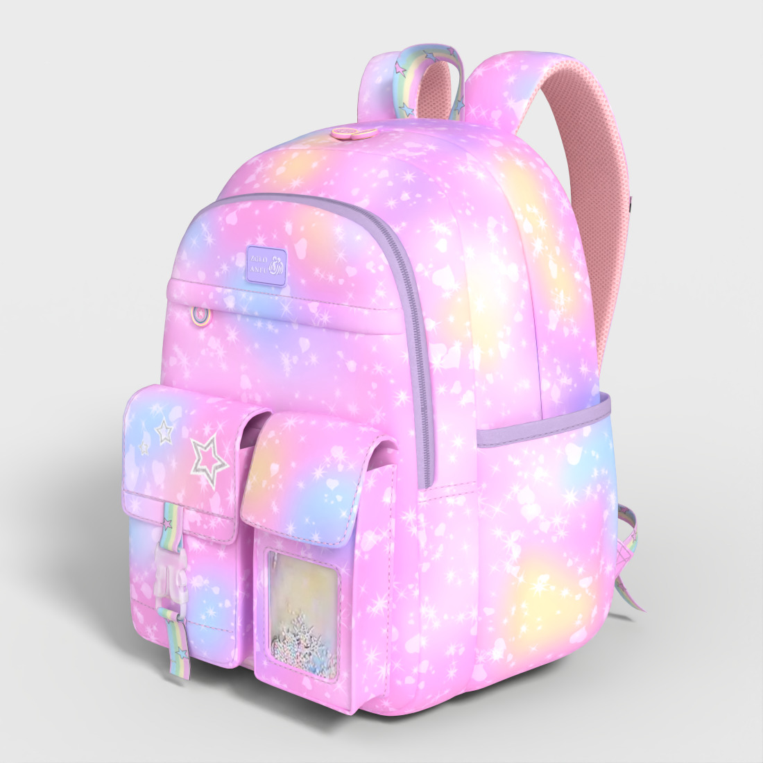 GIRLS SCHOOL BACKPACK Low-poly 3D model_4