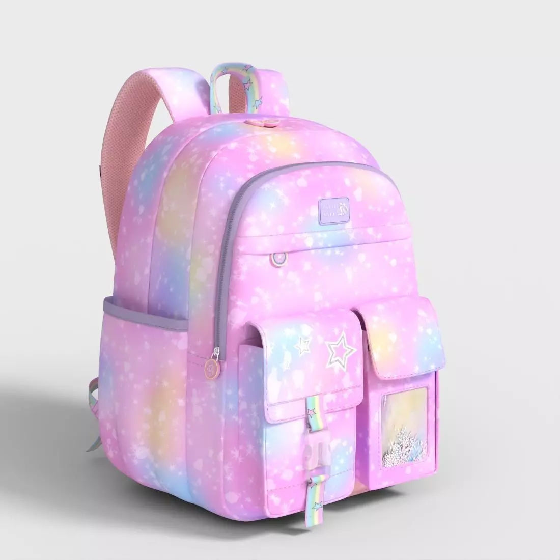 GIRLS SCHOOL BACKPACK Low-poly 3D model_0