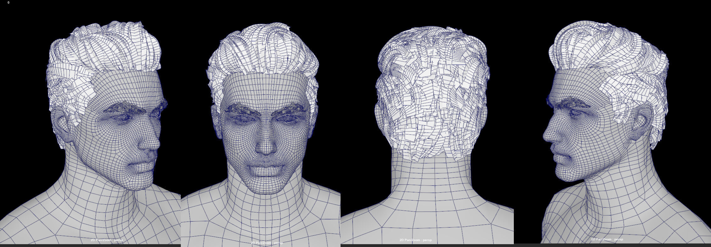 12 Real-time man Hairstyles hair collection 05 Low-poly 3D model_14
