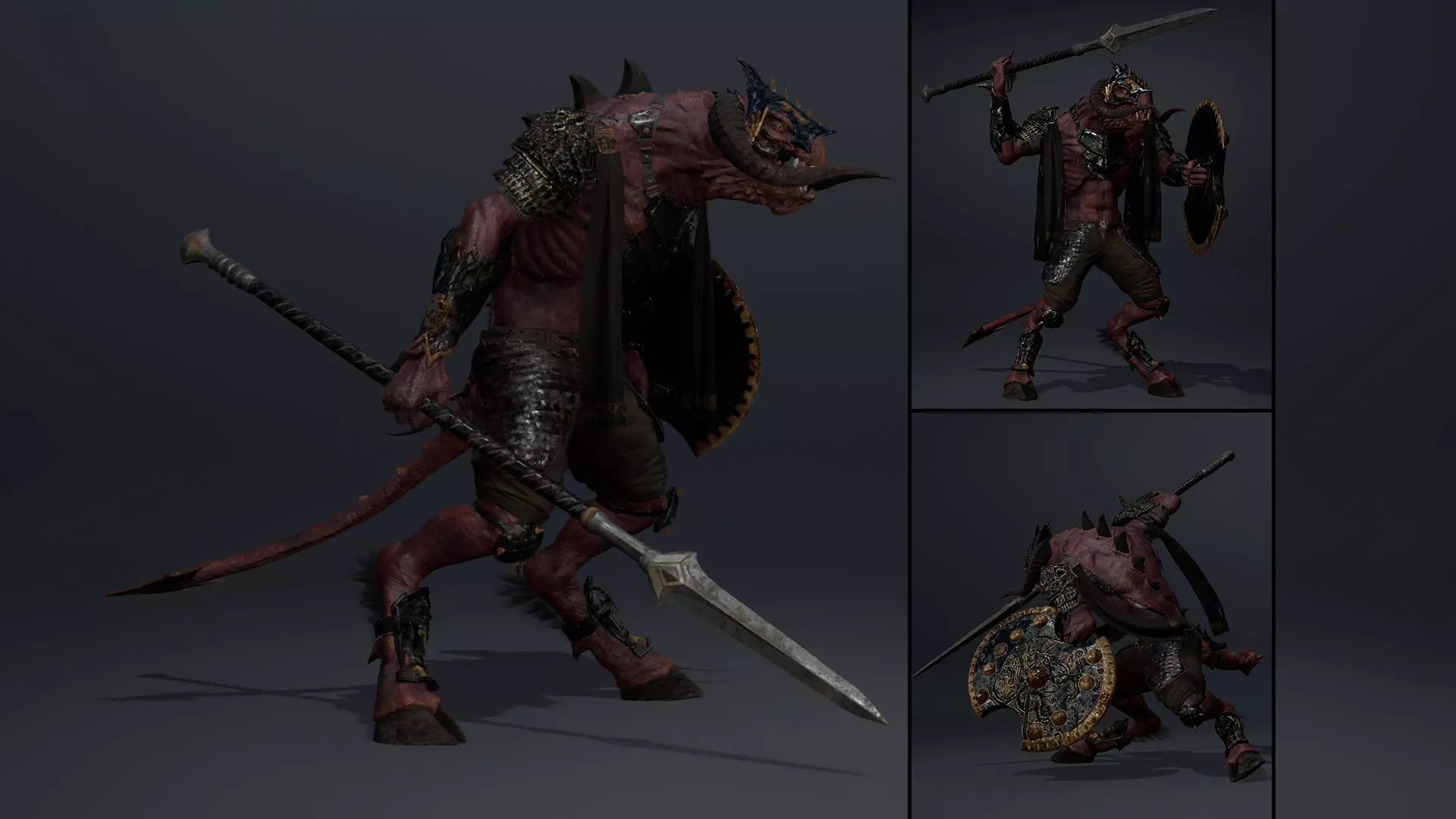 Ghost Spearman Arm2 Low-poly 3D model_0