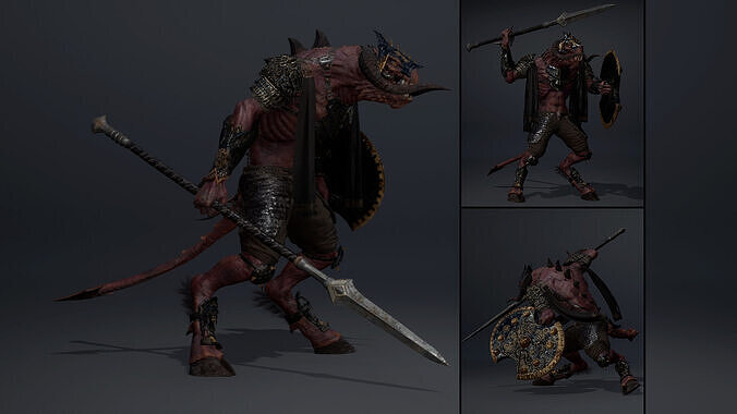 Ghost Spearman Arm2 Low-poly 3D model