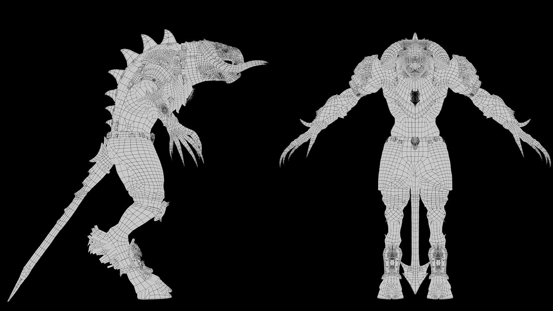 Ghost Spearman Arm2 Low-poly 3D model_15