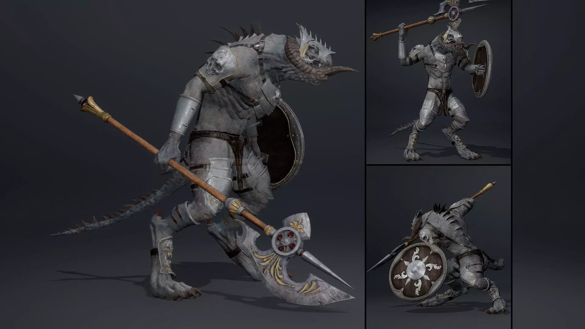 Ghost Spearman Arm1 Brutal Low-poly 3D model_0