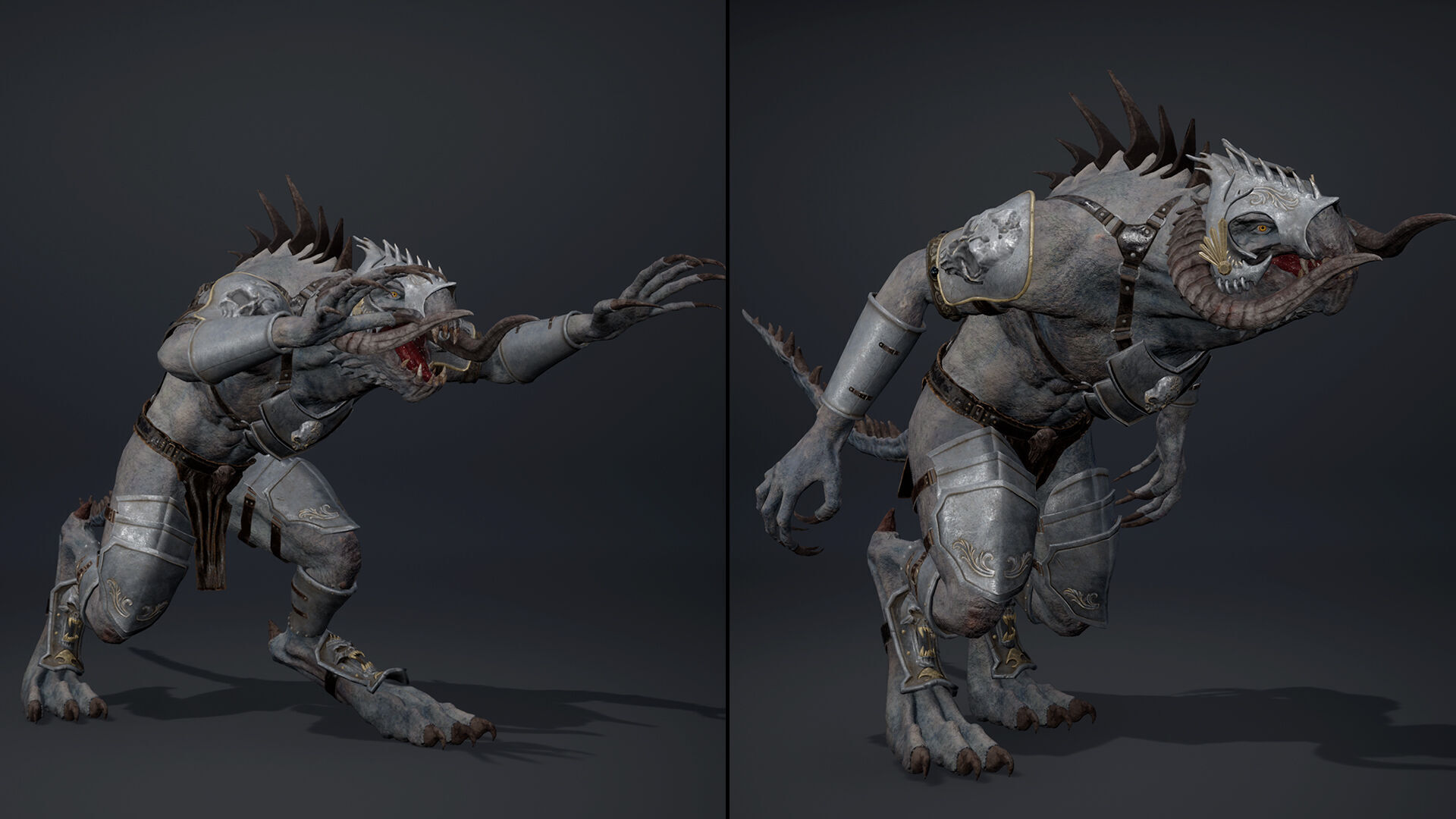 Ghost Spearman Arm1 Brutal Low-poly 3D model_12