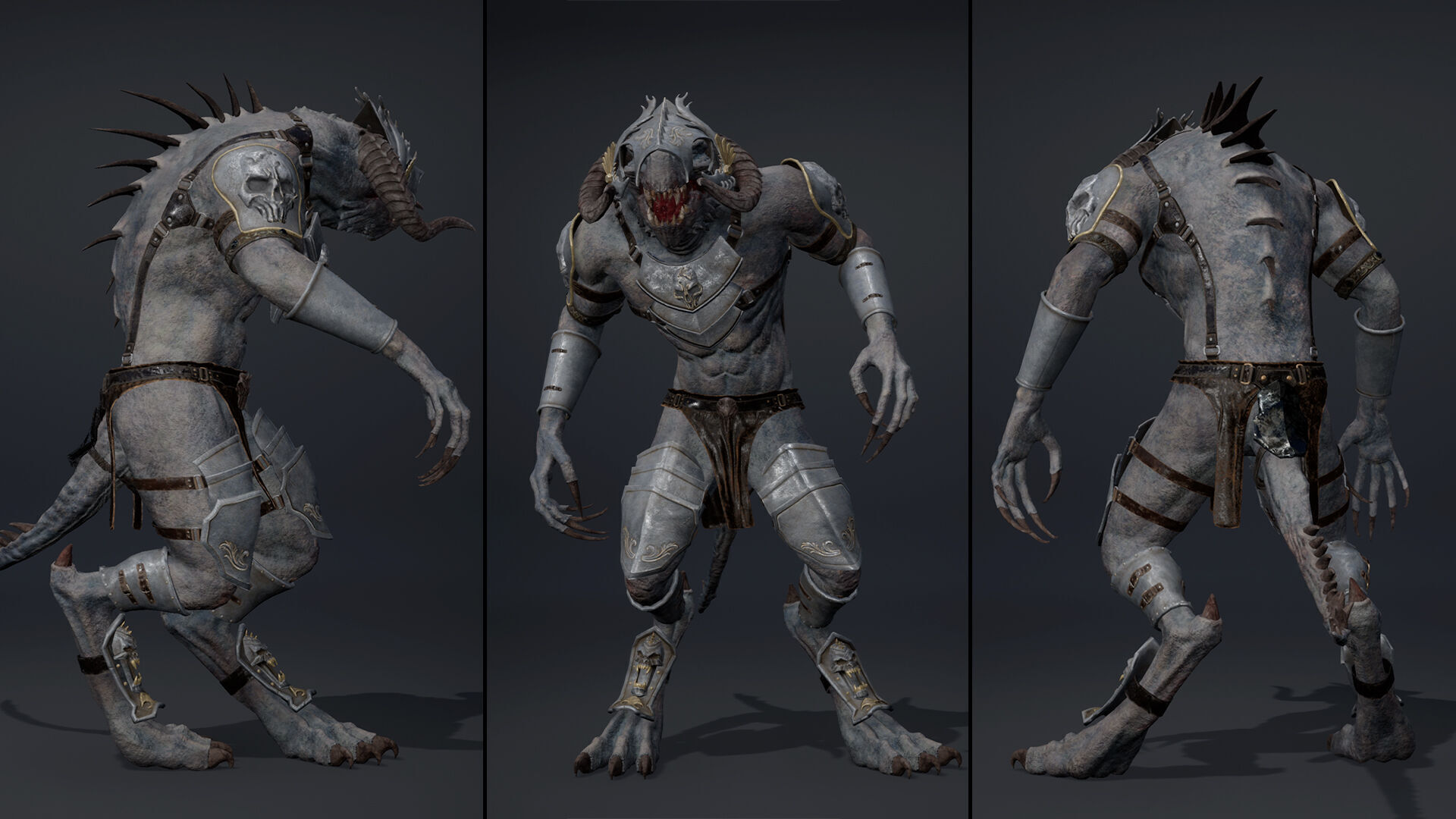 Ghost Spearman Arm1 Brutal Low-poly 3D model_9