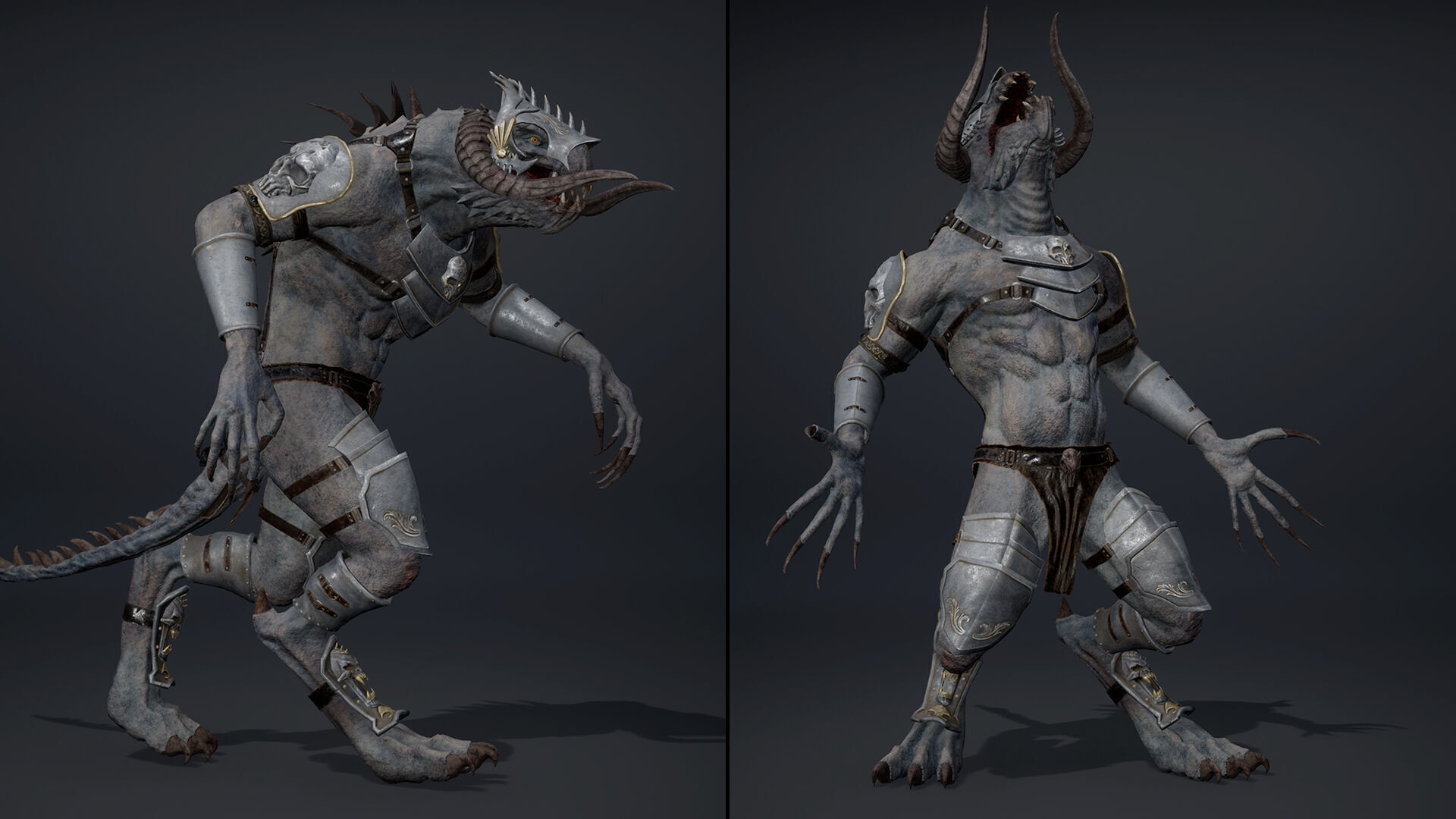 Ghost Spearman Arm1 Brutal Low-poly 3D model_13