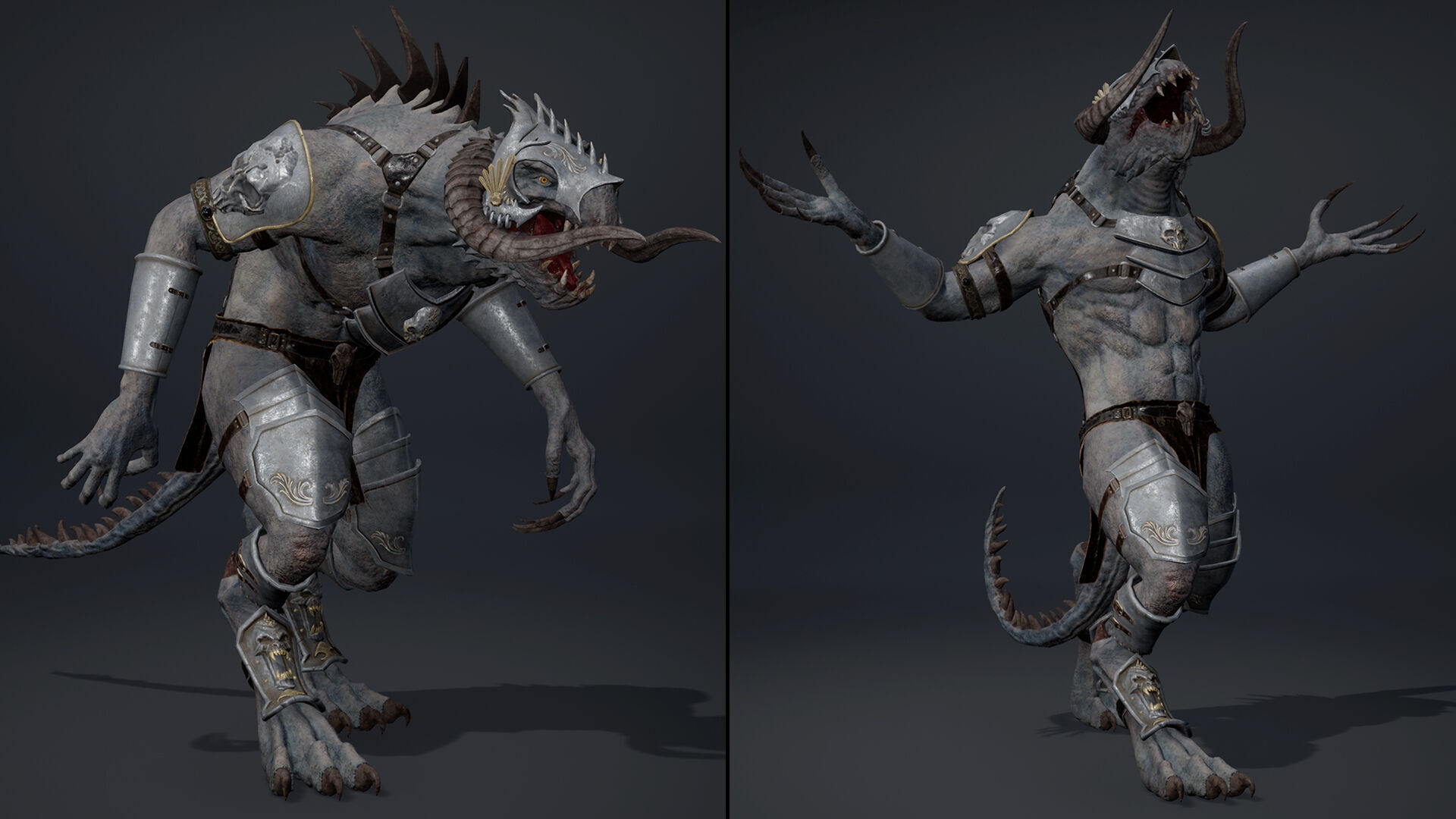 Ghost Spearman Arm1 Brutal Low-poly 3D model_14