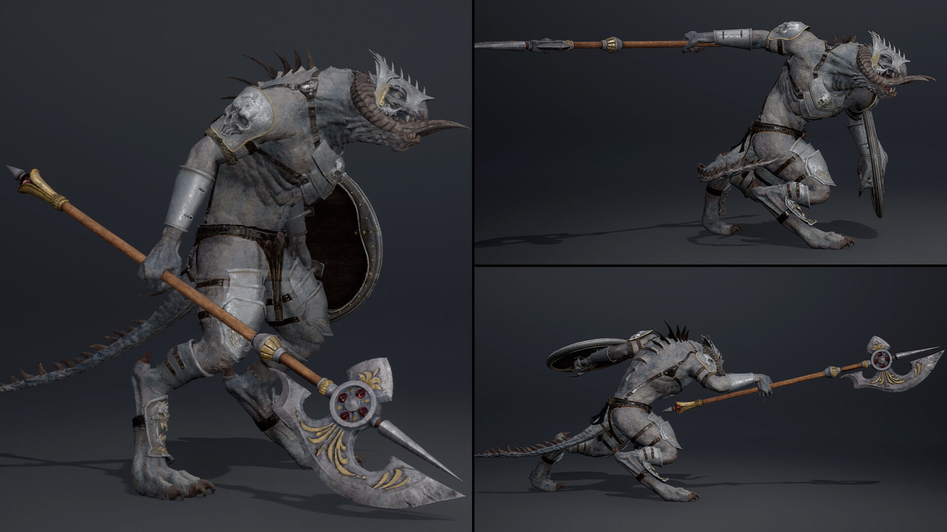 Ghost Spearman Arm1 Brutal Low-poly 3D model_7