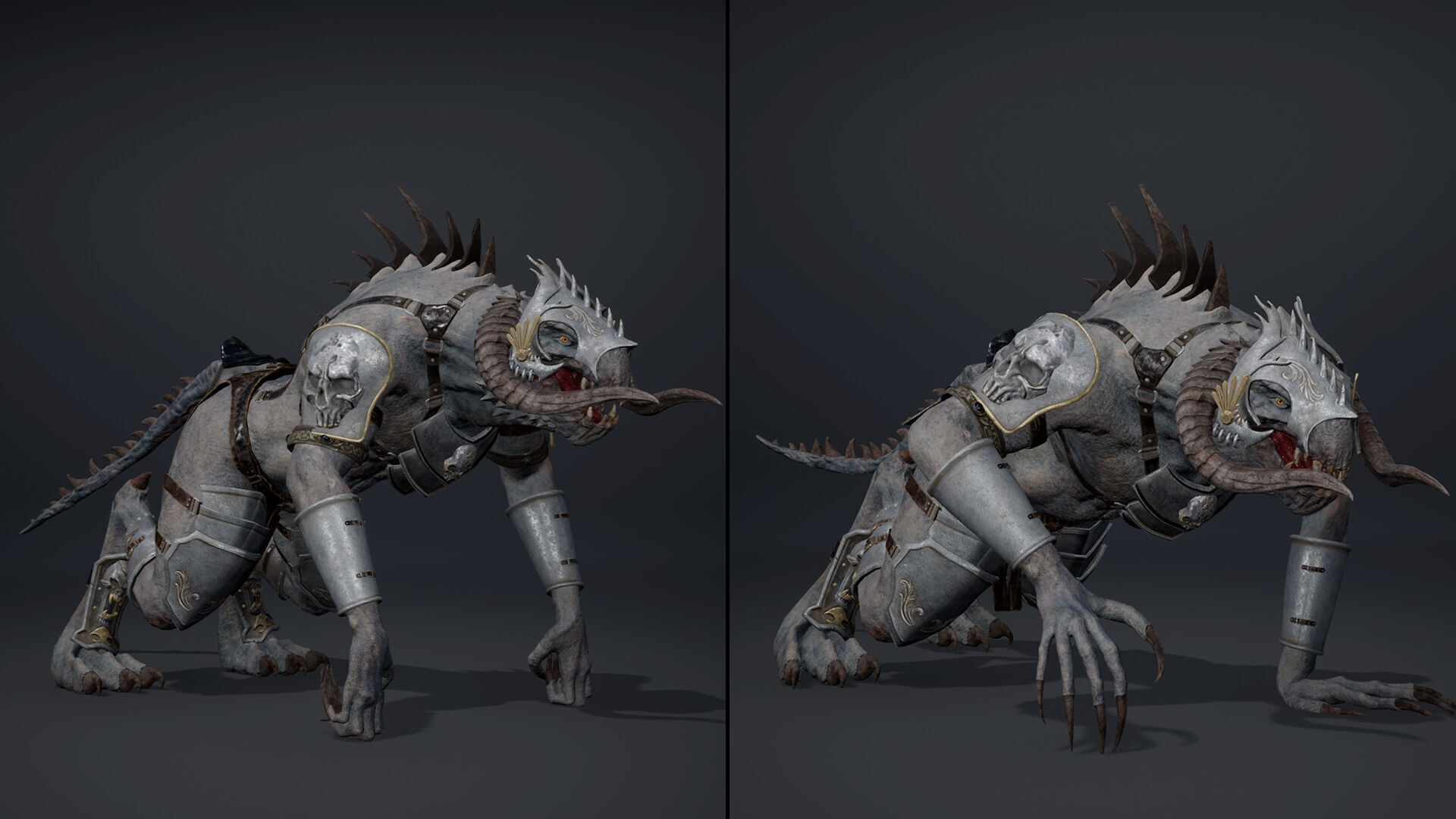 Ghost Spearman Arm1 Brutal Low-poly 3D model_10