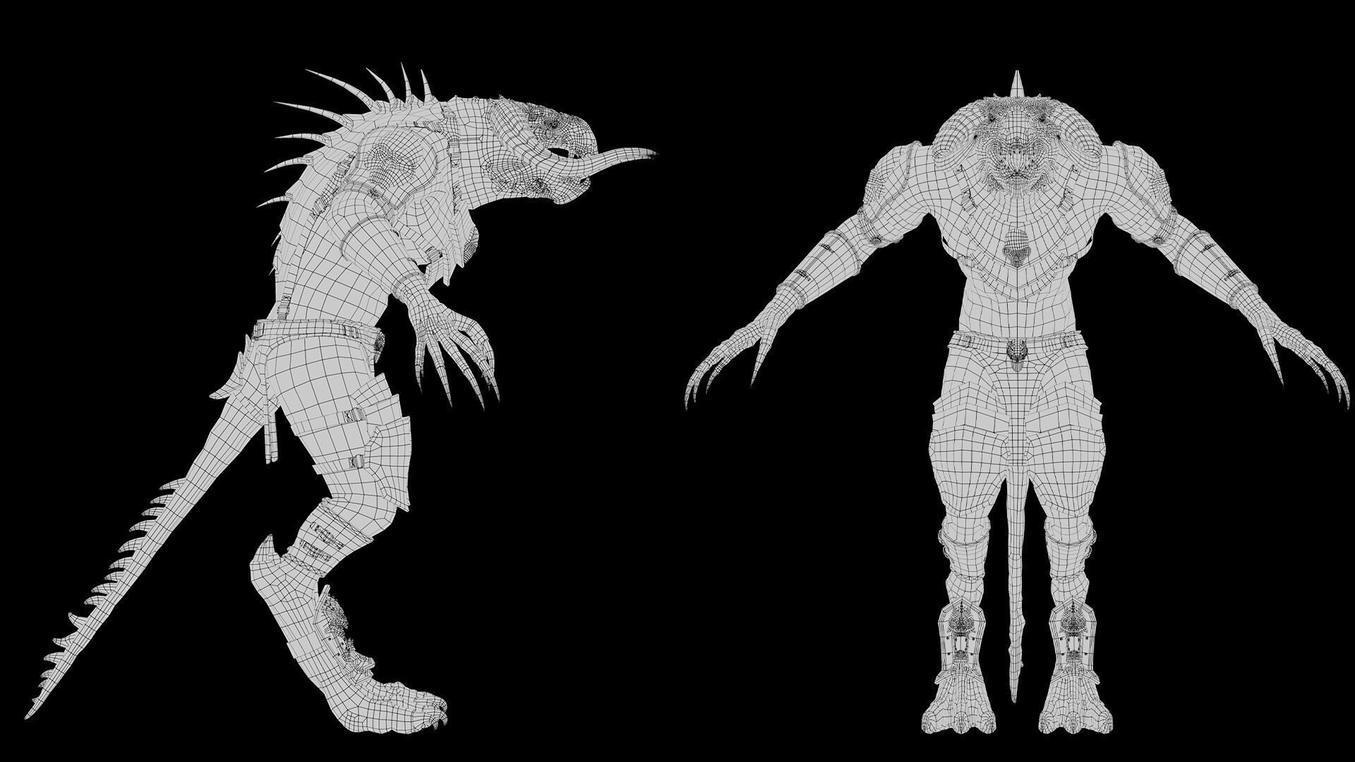 Ghost Spearman Arm1 Brutal Low-poly 3D model_15