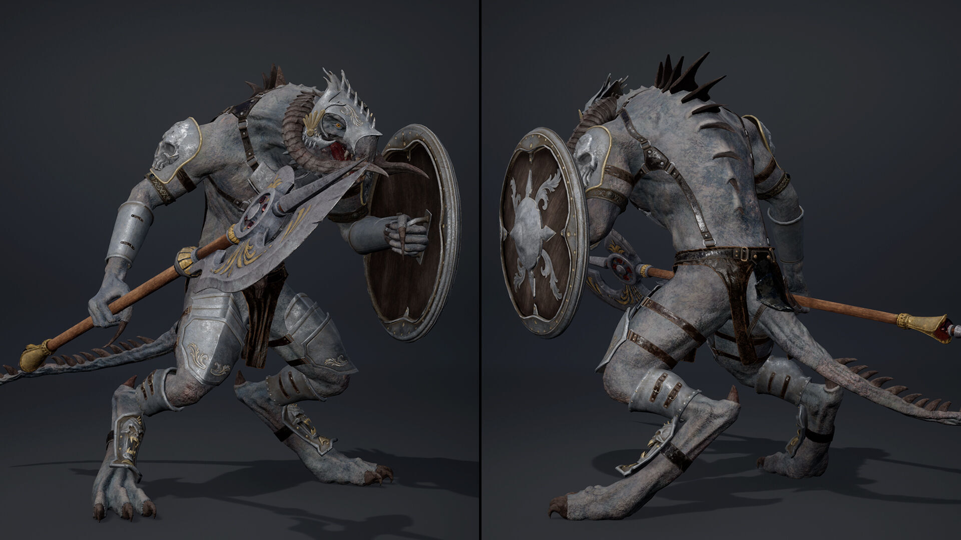 Ghost Spearman Arm1 Brutal Low-poly 3D model_5