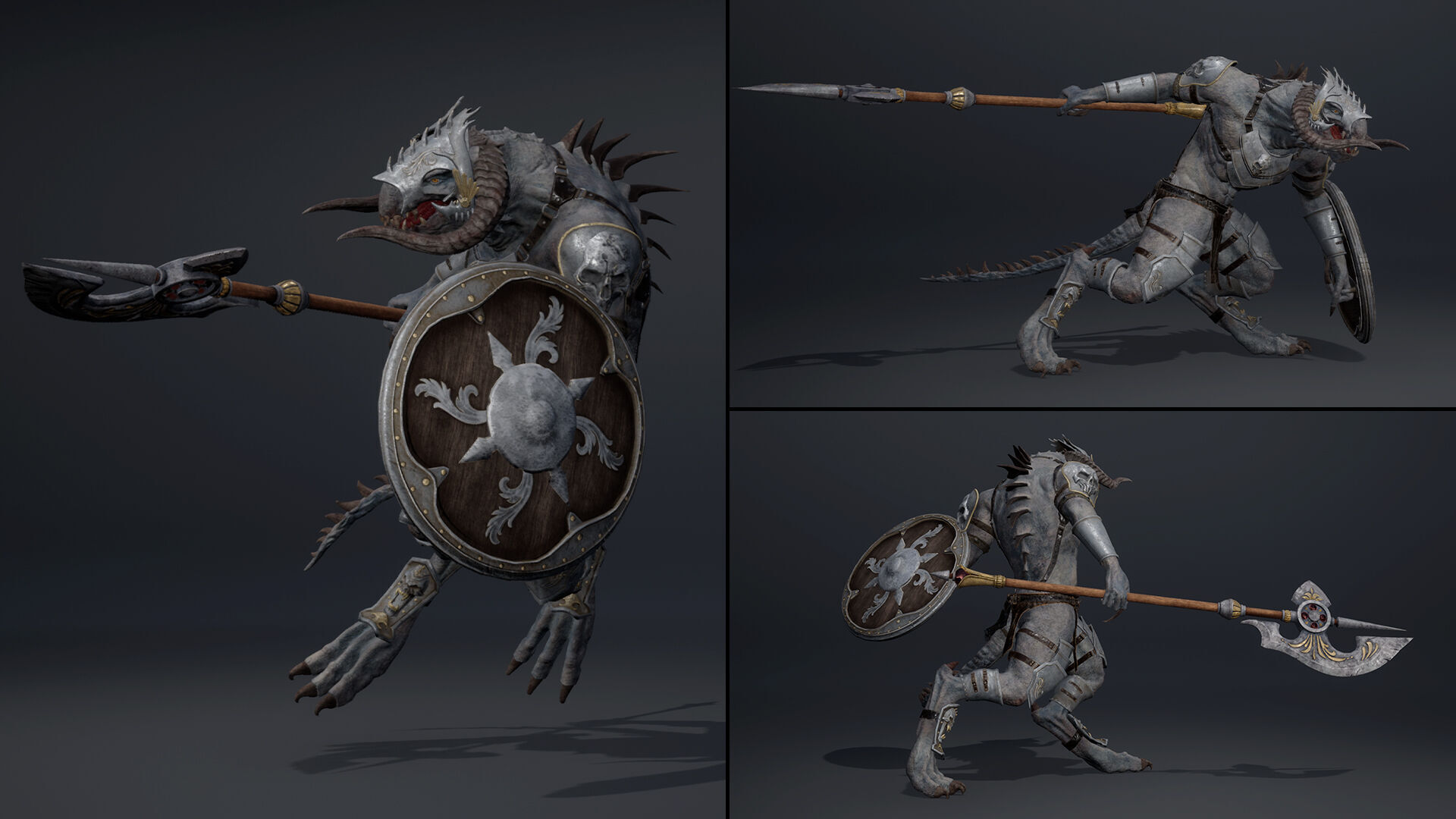 Ghost Spearman Arm1 Brutal Low-poly 3D model_8