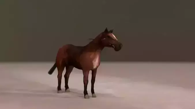 LOW POLY HORSE 3D in snow Free low-poly 3D model