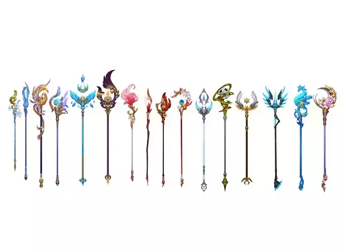 Long handled artifact Low-poly 3D model