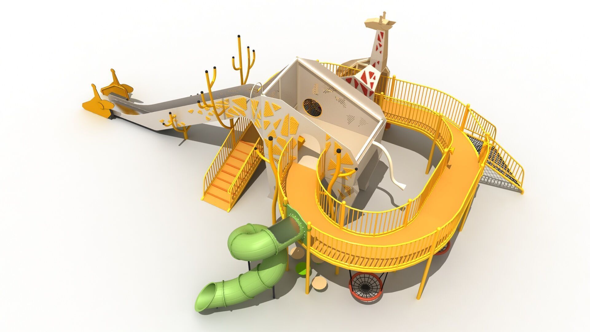 Giraffe Theme Playground 3D model_6