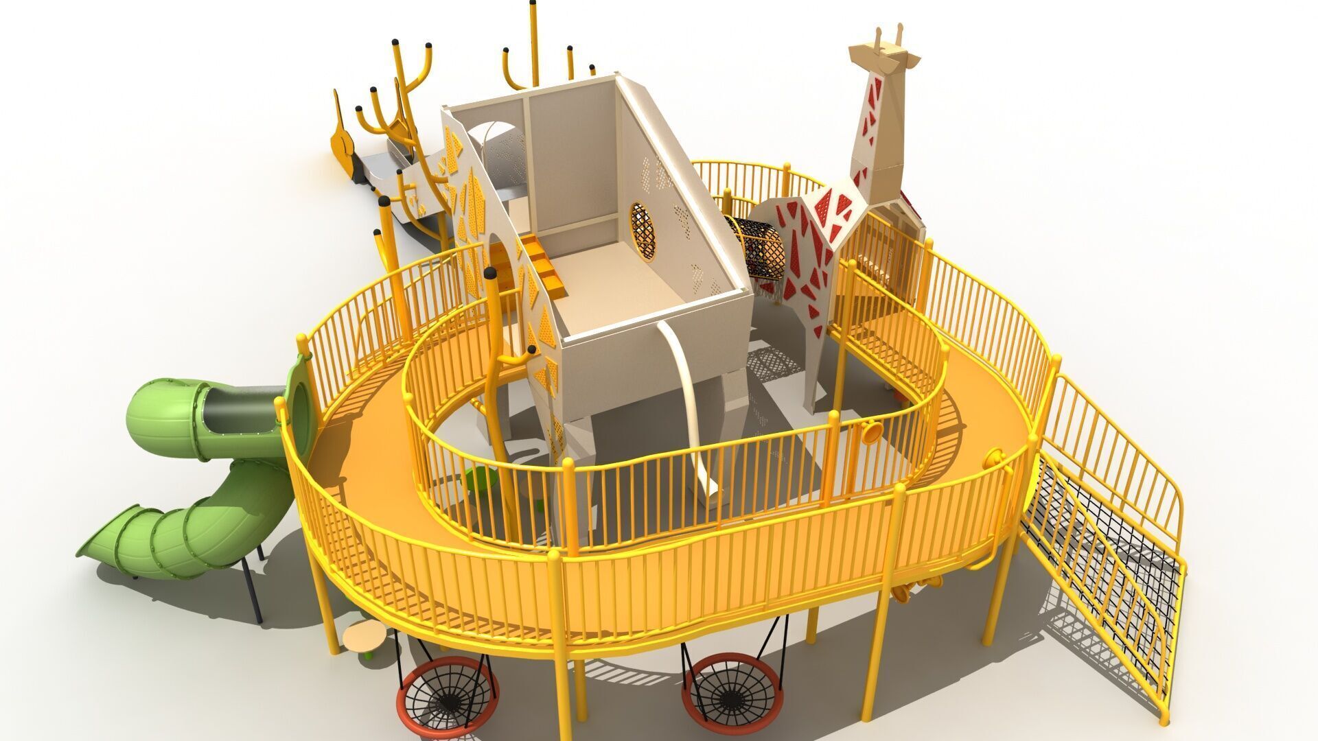 Giraffe Theme Playground 3D model_7