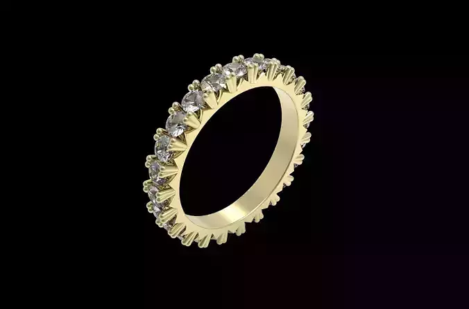 French set Diamond Ring USA 6 3D print model