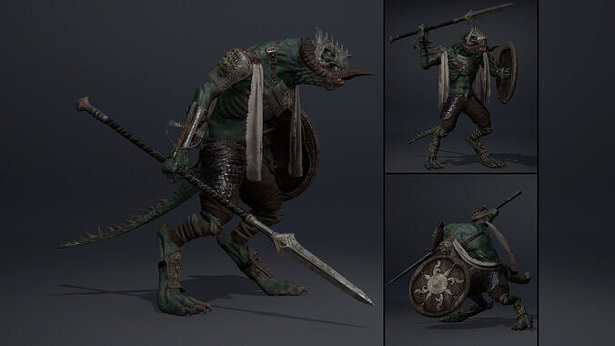 Ghost Spearman Arm1 Low-poly 3D model