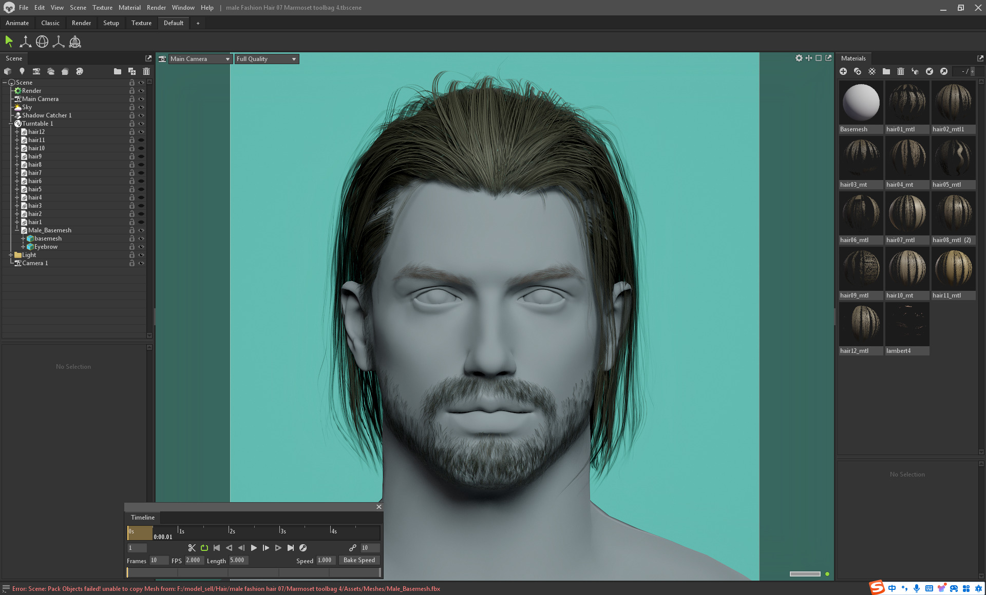 12 Real-time man Hairstyles hair collection 07 Low-poly 3D model_6