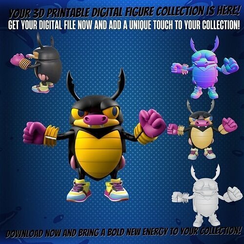 Stylized Bug Warrior Figure  3D print model