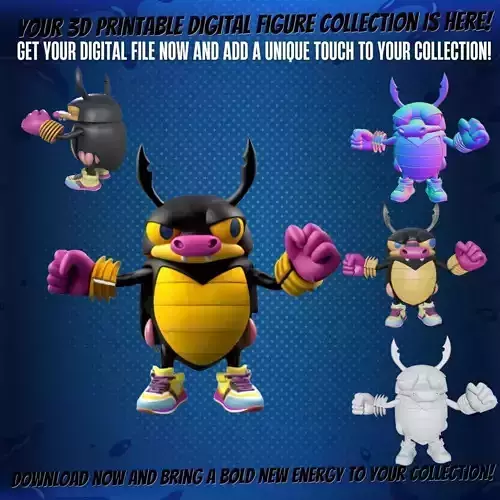 Stylized Bug Warrior Figure 