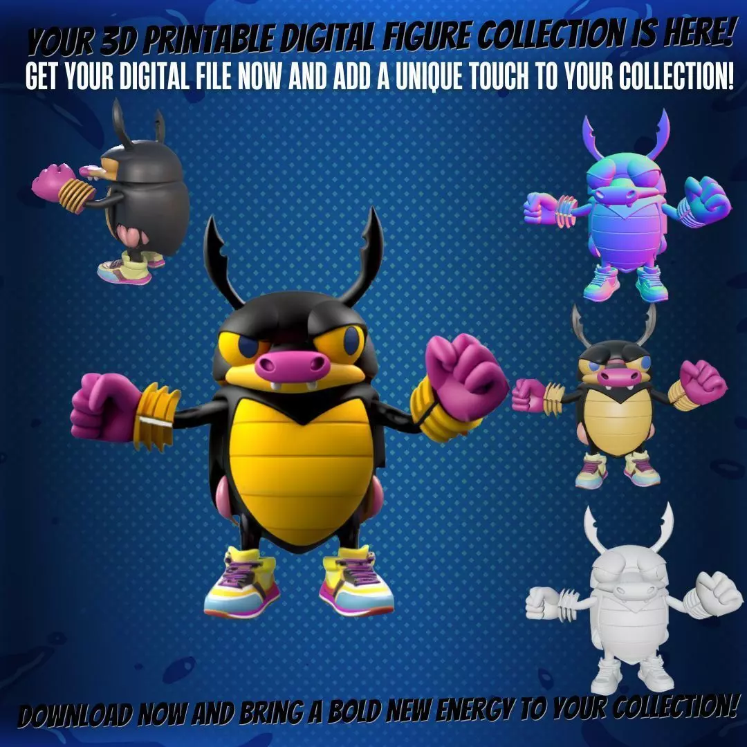 Stylized Bug Warrior Figure 3D print model
