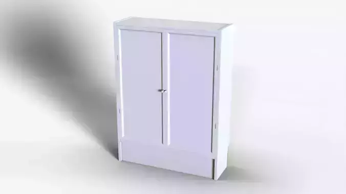 Cabinet 02 - White Wood 3D model