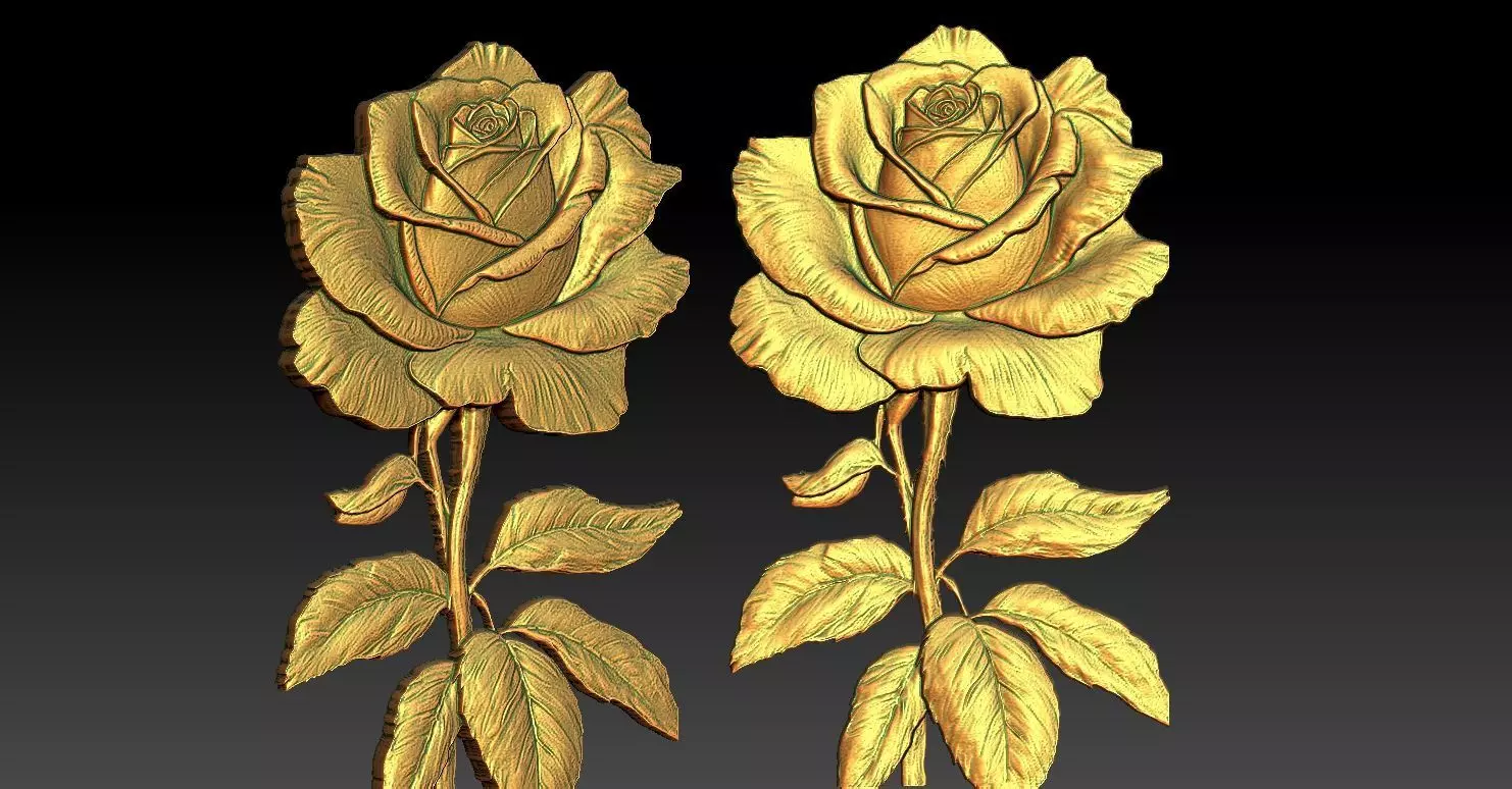 3 Rose CNC Relief Model 3D print model_0