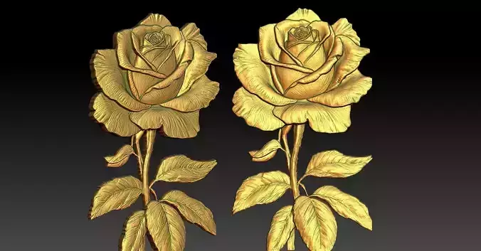 3 Rose CNC Relief Model 3D print model