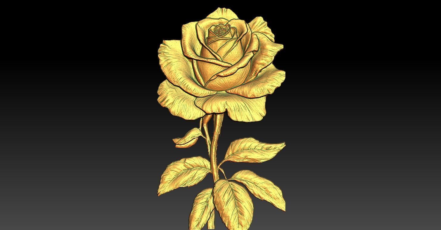 3 Rose CNC Relief Model 3D print model_1