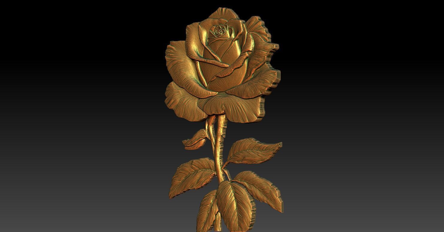 3 Rose CNC Relief Model 3D print model_4