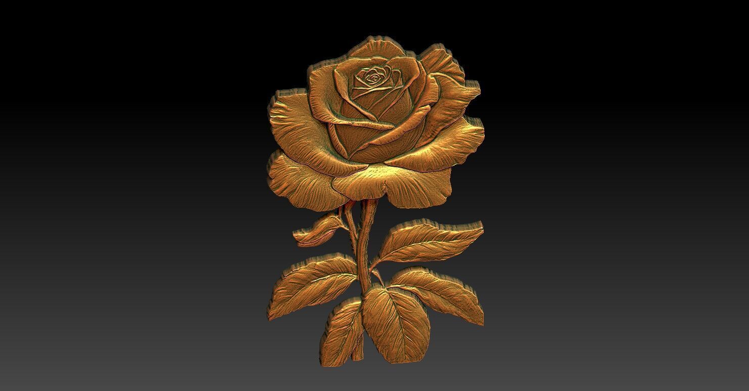 3 Rose CNC Relief Model 3D print model_6