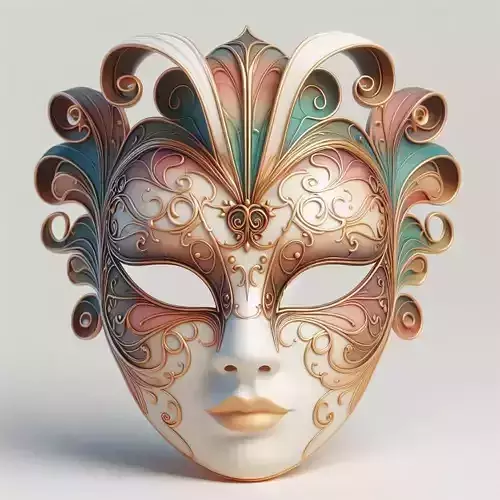 632   Venetian  Carnival  Mask     Color    3D Model 3D print model