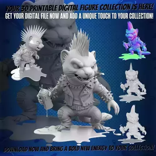 Punk Weasel Figure 3D print model