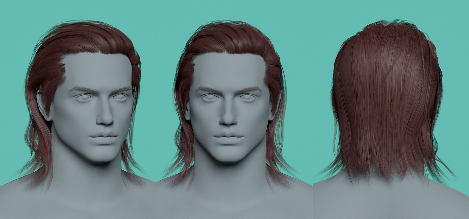 12 Real-time man Hairstyles hair collection 08 Low-poly 3D model_5