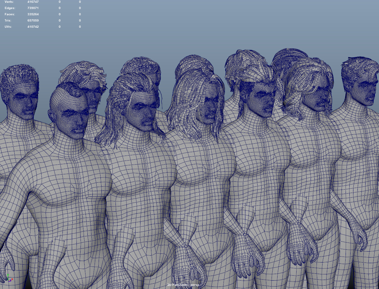 12 Real-time man Hairstyles hair collection 08 Low-poly 3D model_16