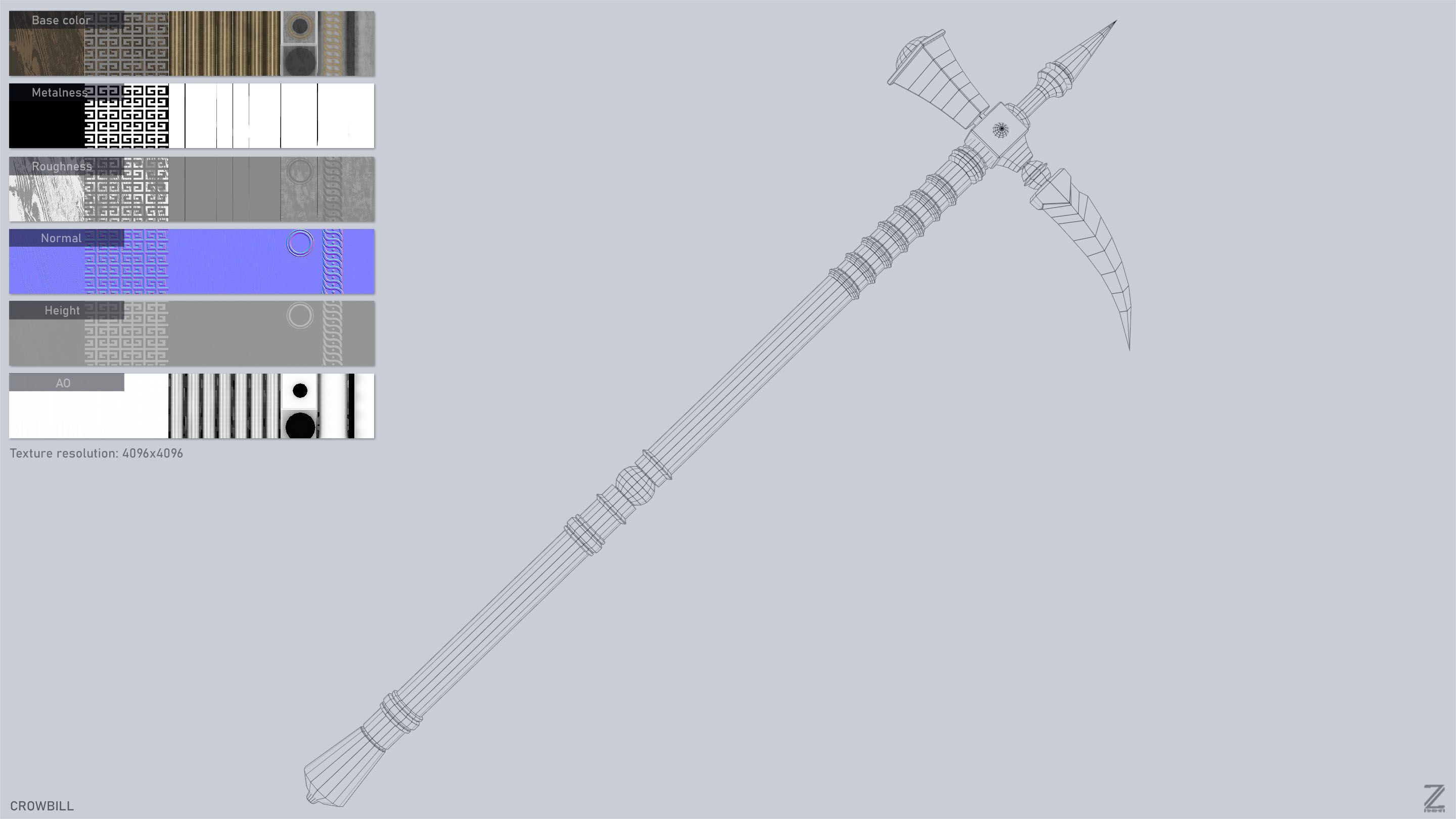 Crowbill Low-poly 3D model_3