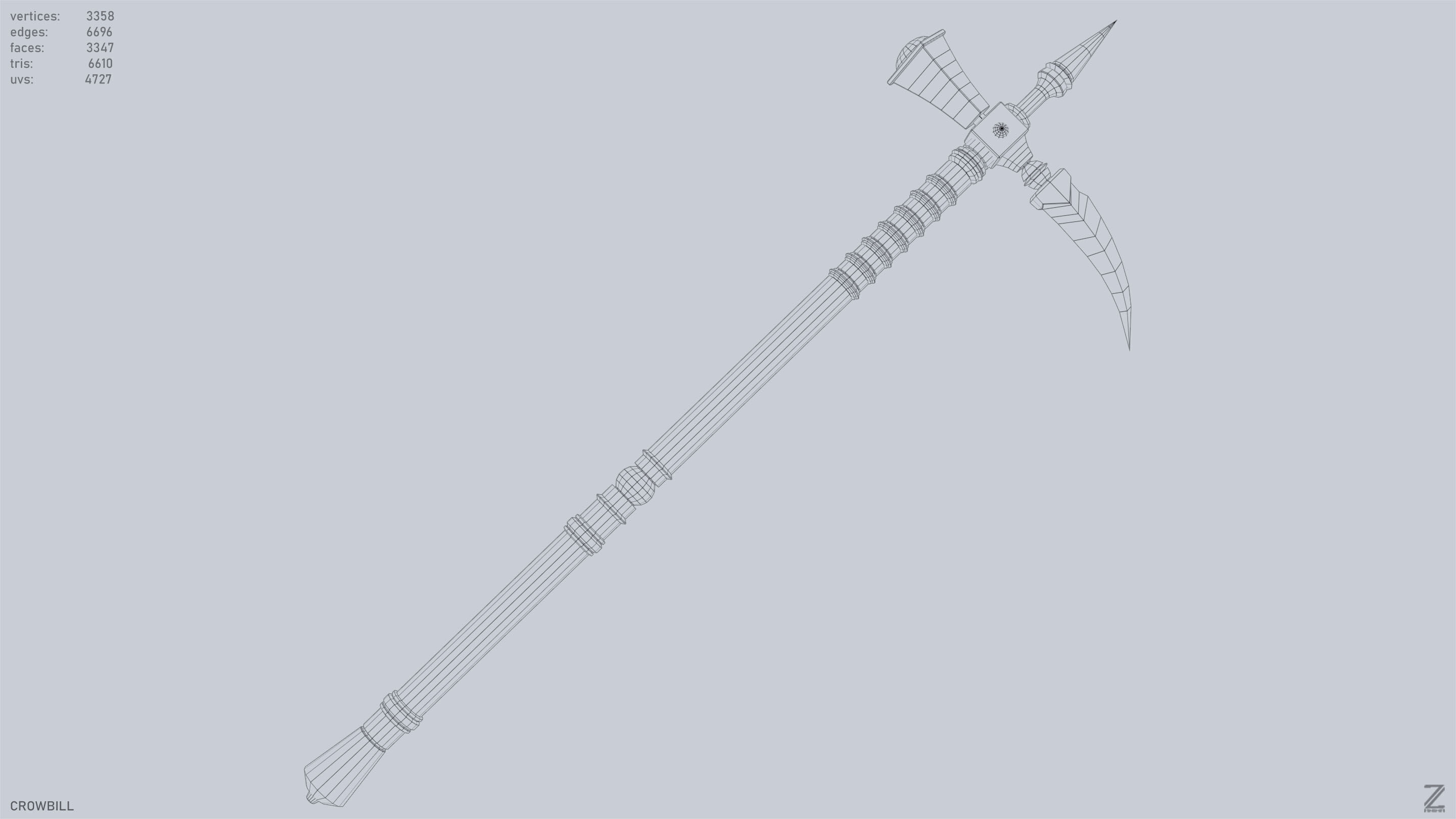 Crowbill Low-poly 3D model_15