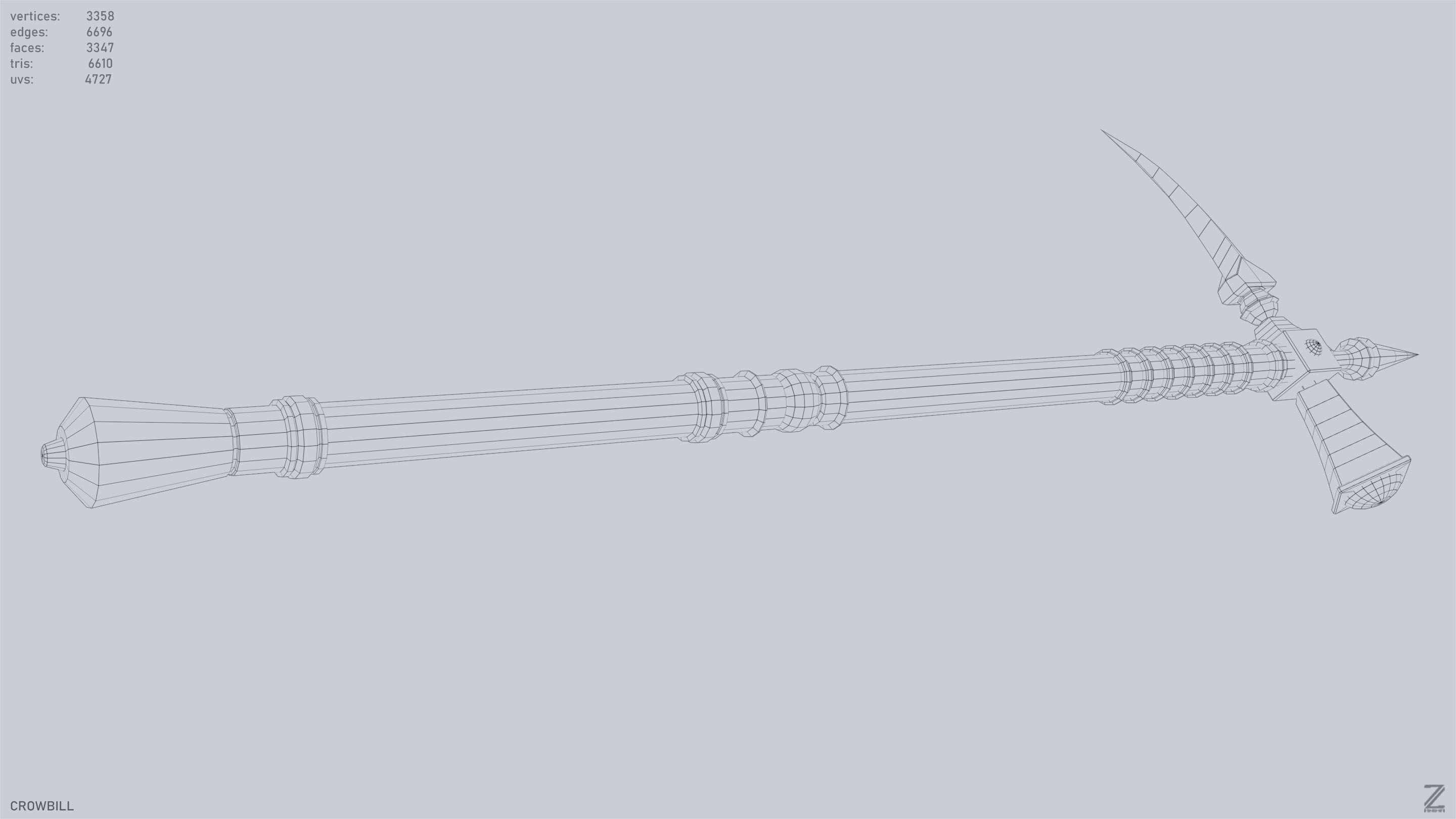 Crowbill Low-poly 3D model_13