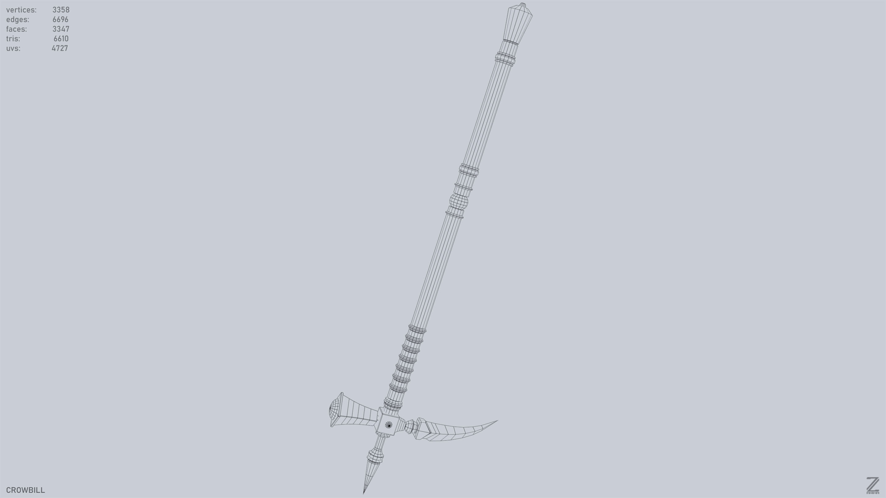 Crowbill Low-poly 3D model_14