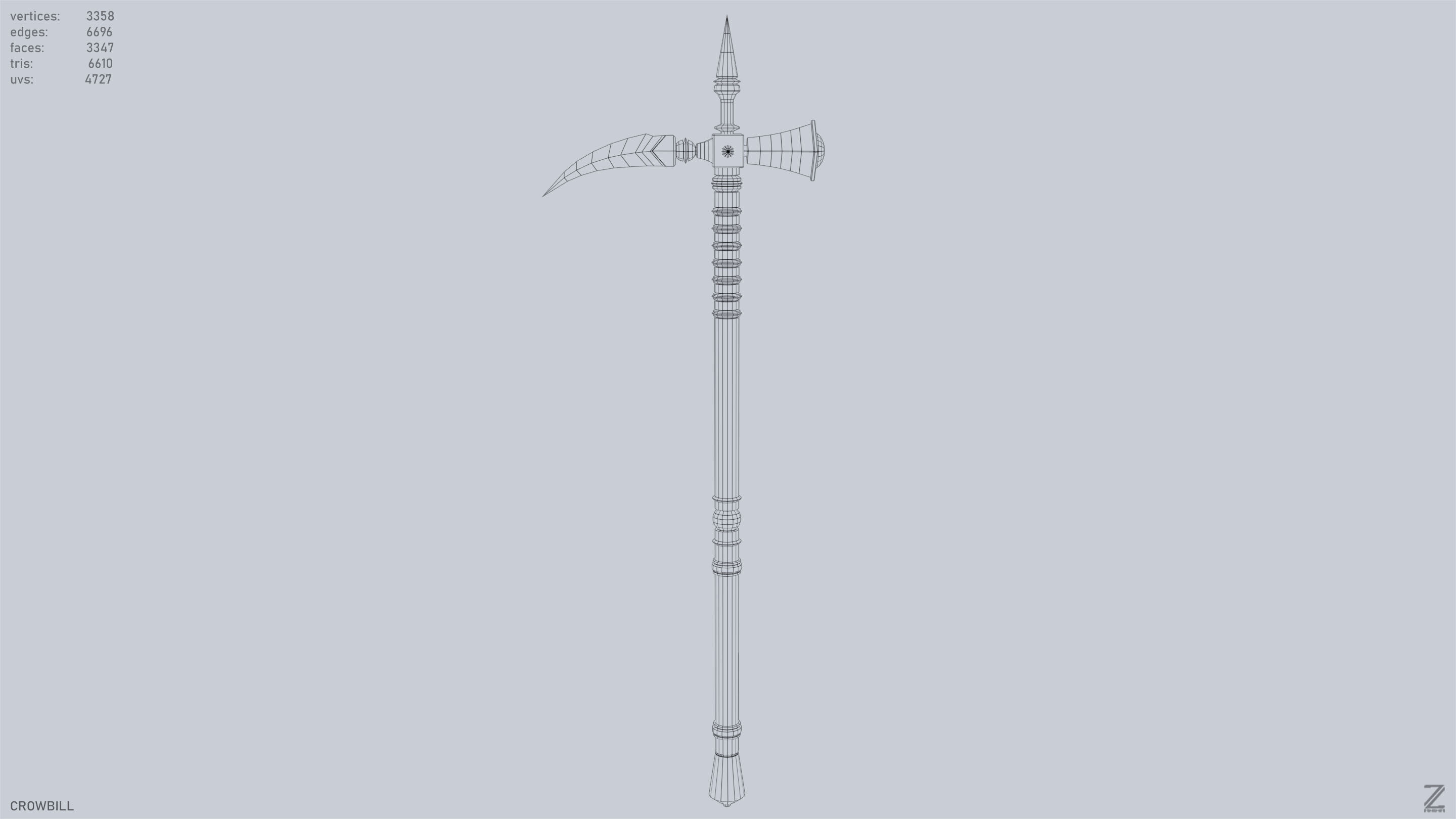 Crowbill Low-poly 3D model_9