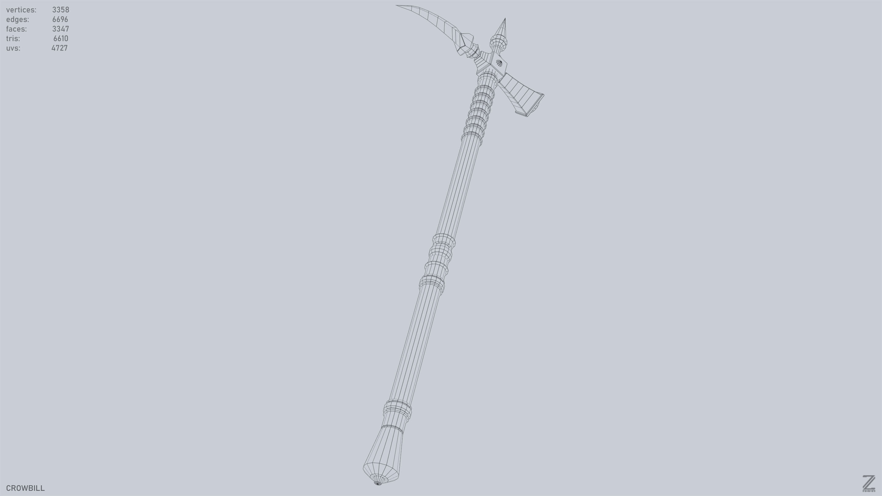 Crowbill Low-poly 3D model_12