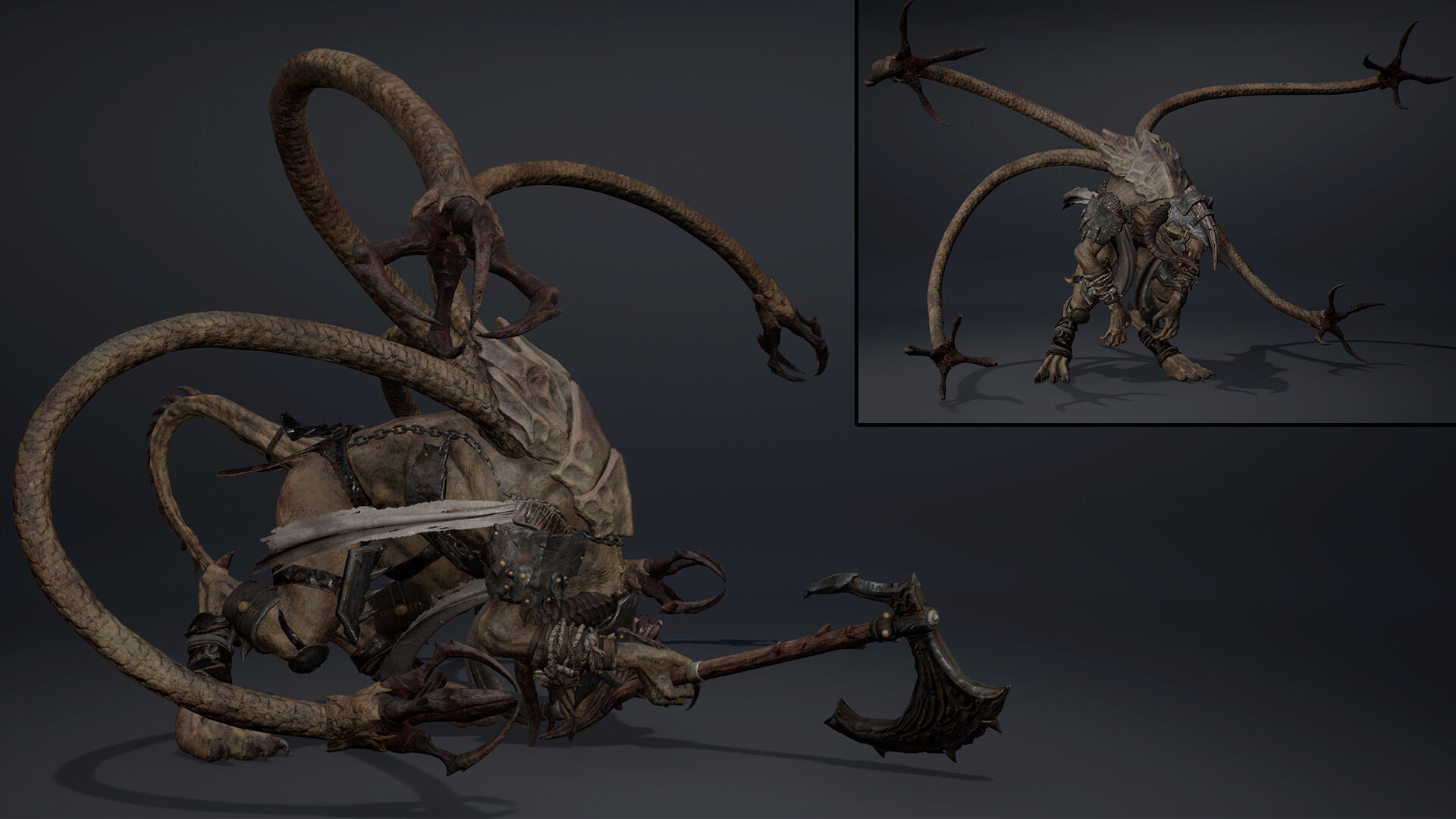 Ghost Brutal Tentacle Low-poly 3D model_11