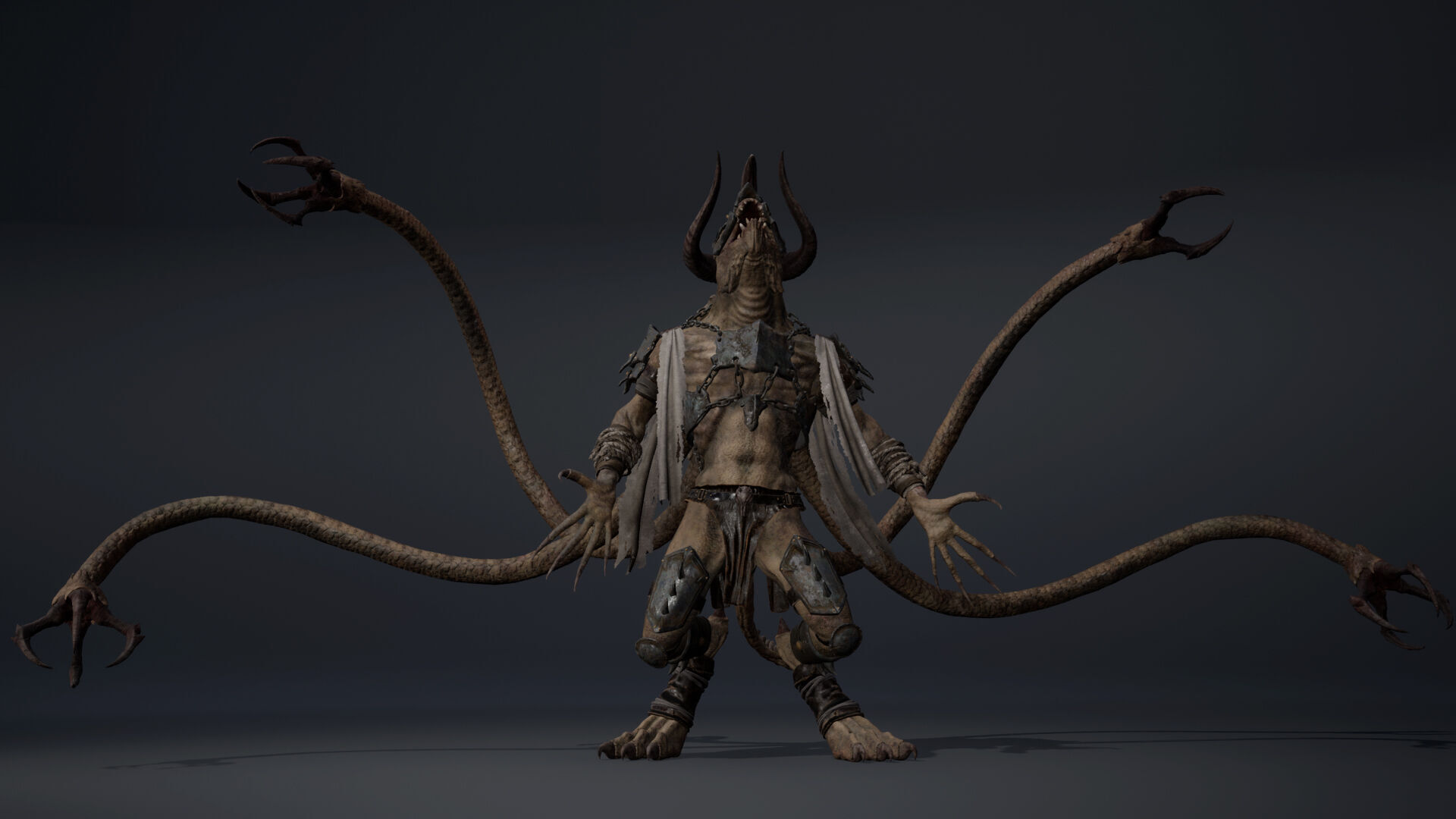 Ghost Brutal Tentacle Low-poly 3D model_14