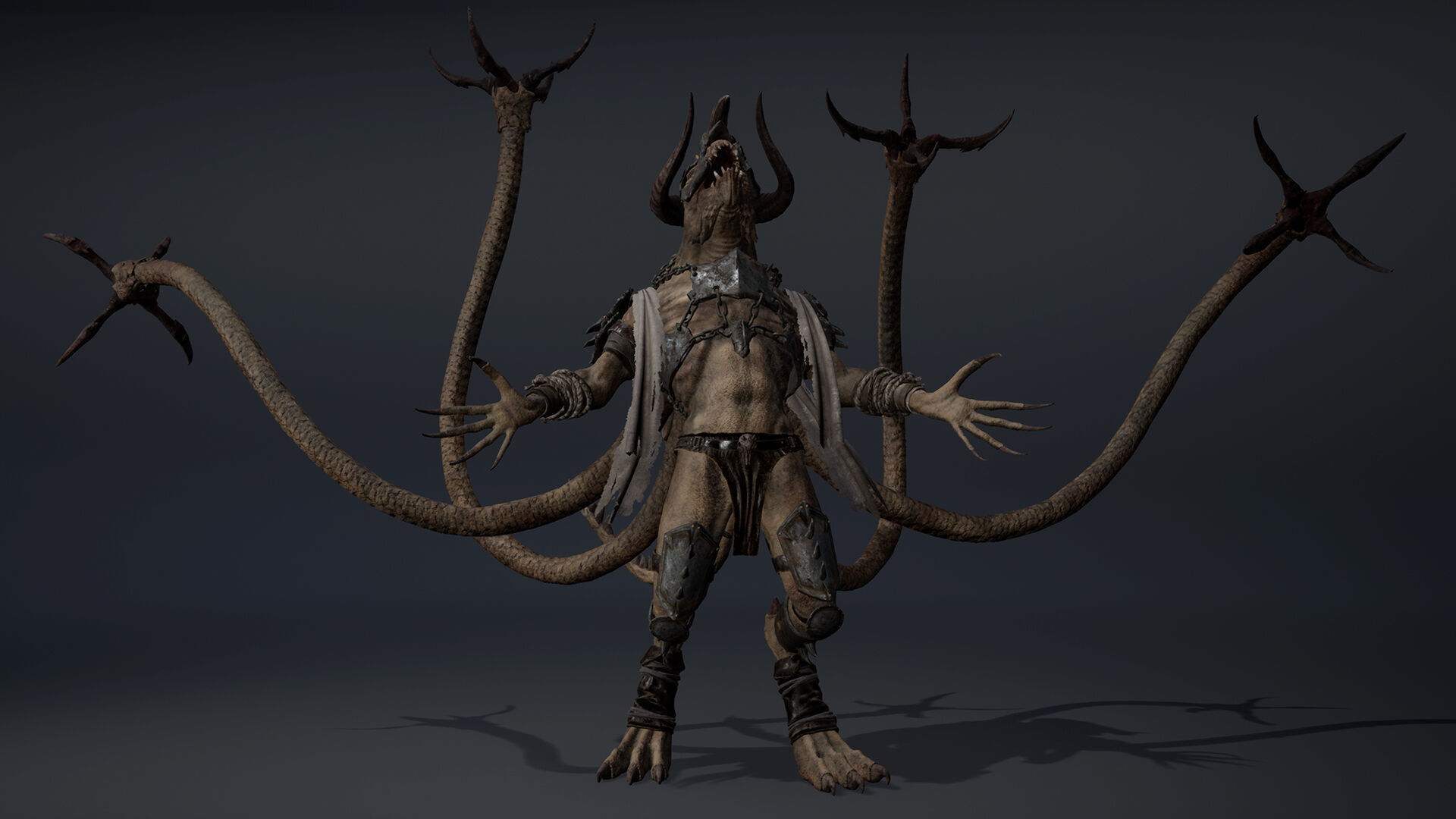 Ghost Brutal Tentacle Low-poly 3D model_13